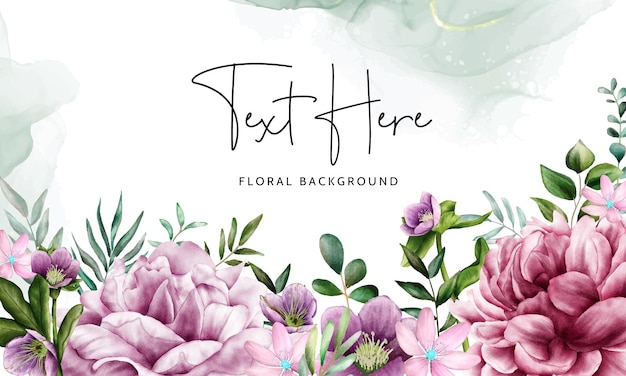 elegant soft purple floral background with watercolor