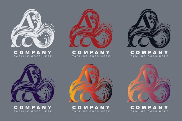 Elegant and sophisticated Letter A logo with a flowing and graceful for a luxury fashion brand