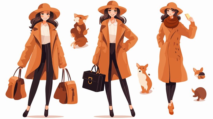 Vector elegant spring fashion female accessories stylish woman wear