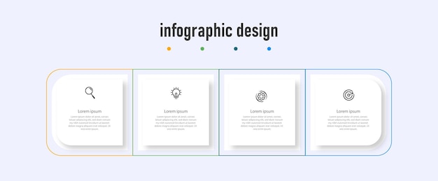 Vector elegant steps infographic design template with 4 step premium vector