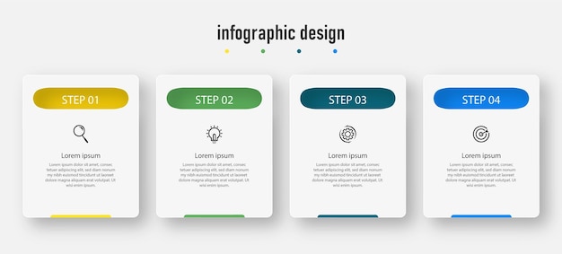 Design infografico con passaggi eleganti