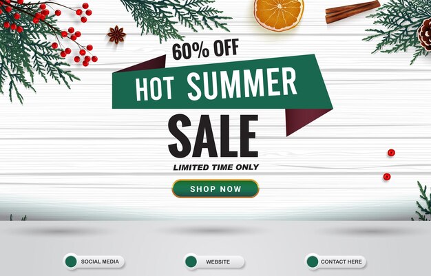 Vector elegant summer sale banner with blank space for product with abstract gradient white background design