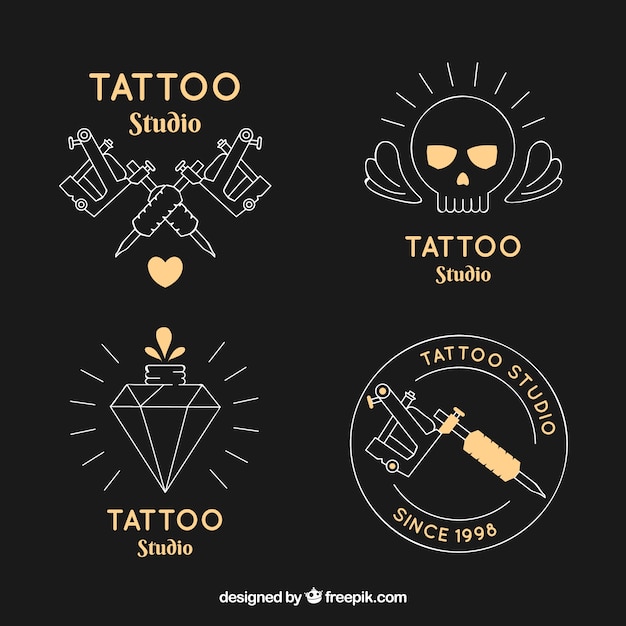 Elegant tattoo logo collection