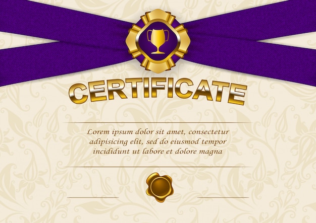 Elegant template of certificate, diploma