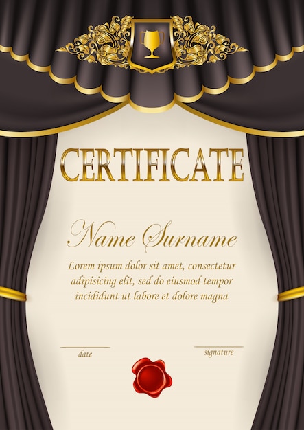 Elegante modello di certificato, diploma