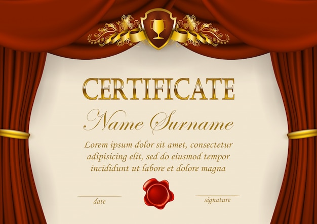 Elegante modello di certificato