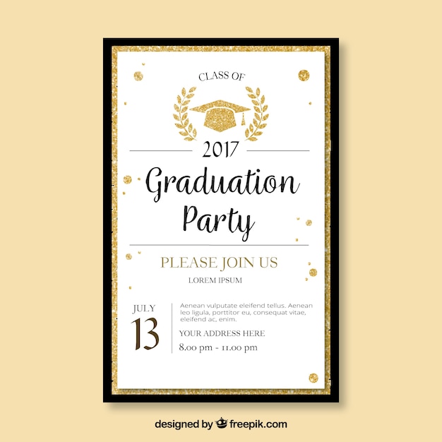 Elegant template of graduation party brochure