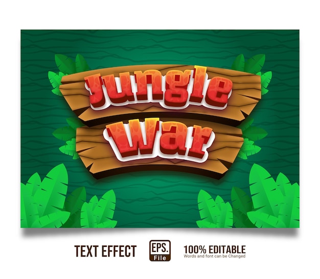 Elegant Text effect 3D jungle war