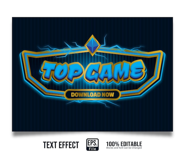 Vector elegant text effect 3d top game
