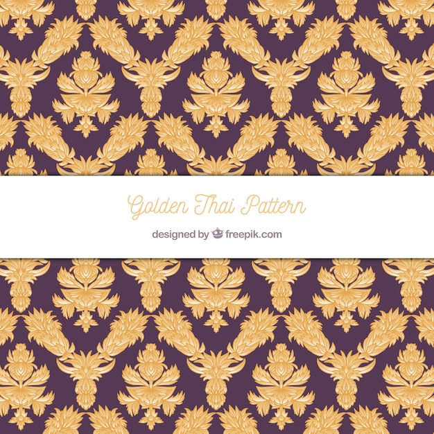 Vector elegant thai pattern with golden style