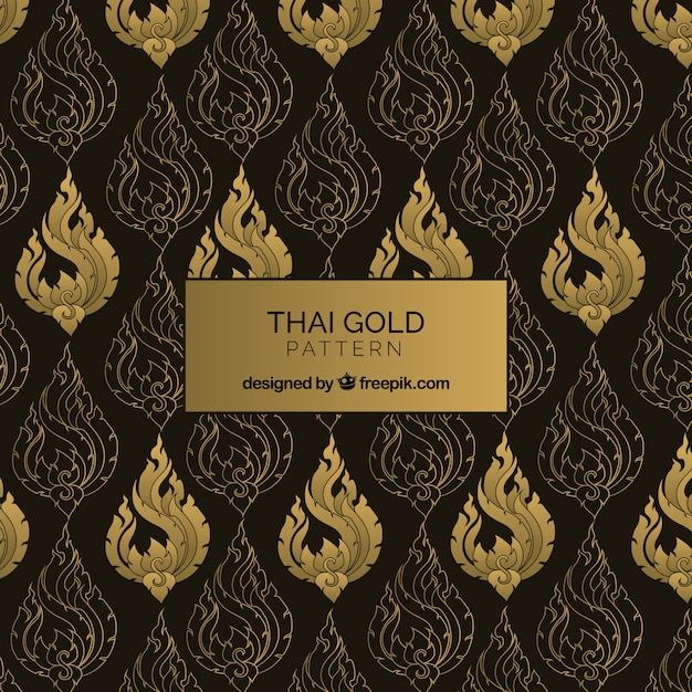 Vector elegant thai pattern with golden style