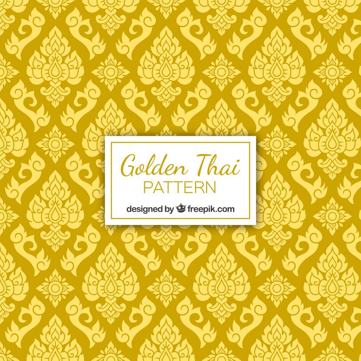 Vector elegant thai pattern with golden style