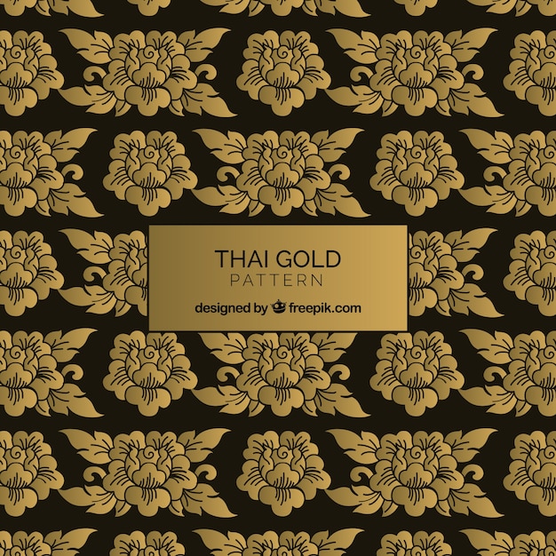 Elegant thais patroon met gouden stijl