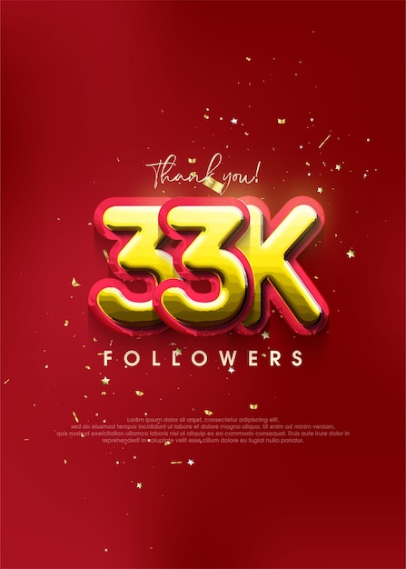 Elegant thanks for 33k followers design for social media posts