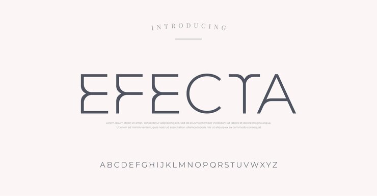 Elegant thin alphabet sans serif font