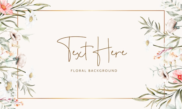 Vector elegant tiny floral watercolor background template design