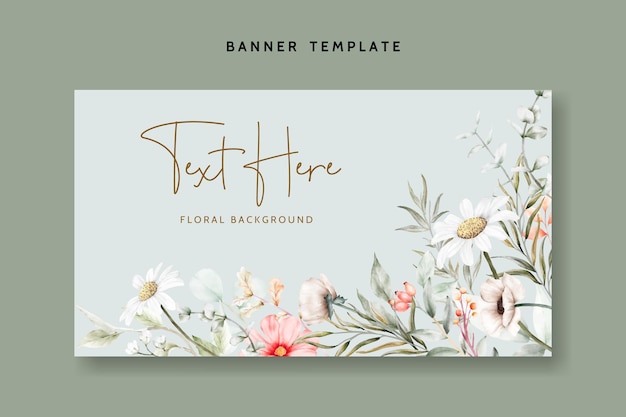 Elegant tiny floral watercolor background template design