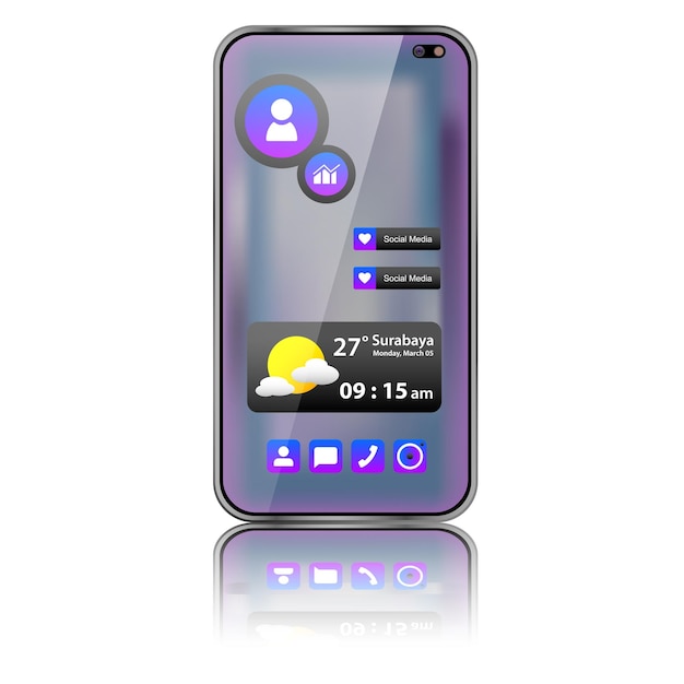 Elegant transparent ui phone