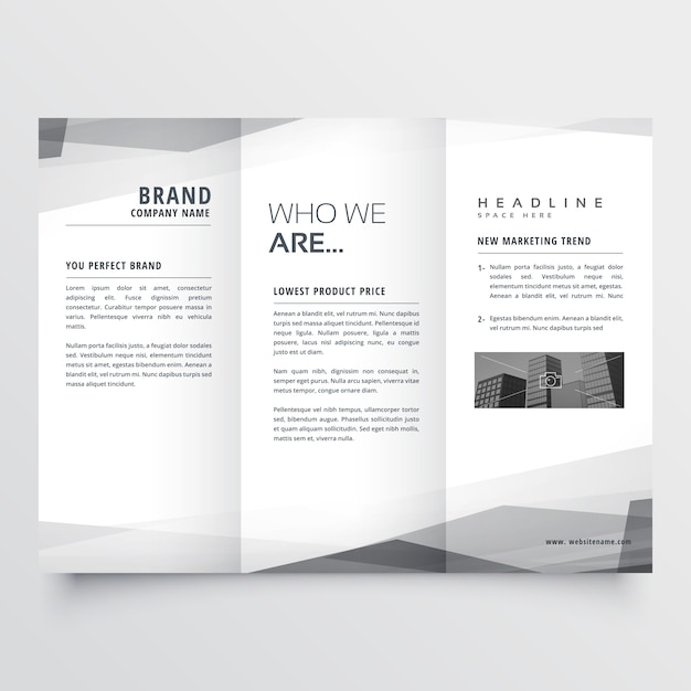 Vector elegant trifold brochure design template