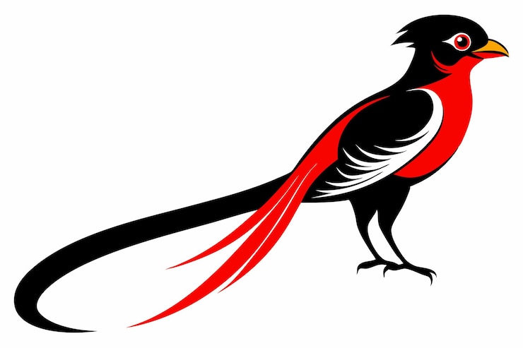 Vector elegant trogon silhouette vector j