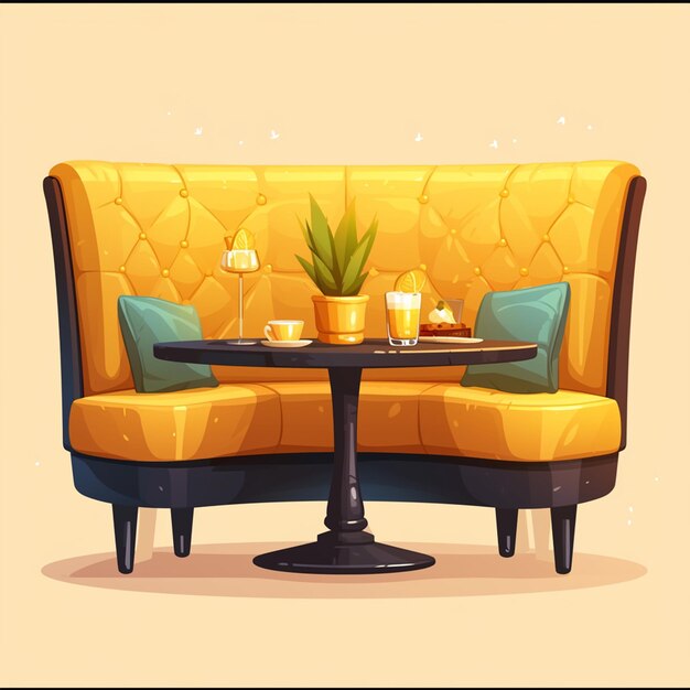 Vector elegant upholstered dining banquette