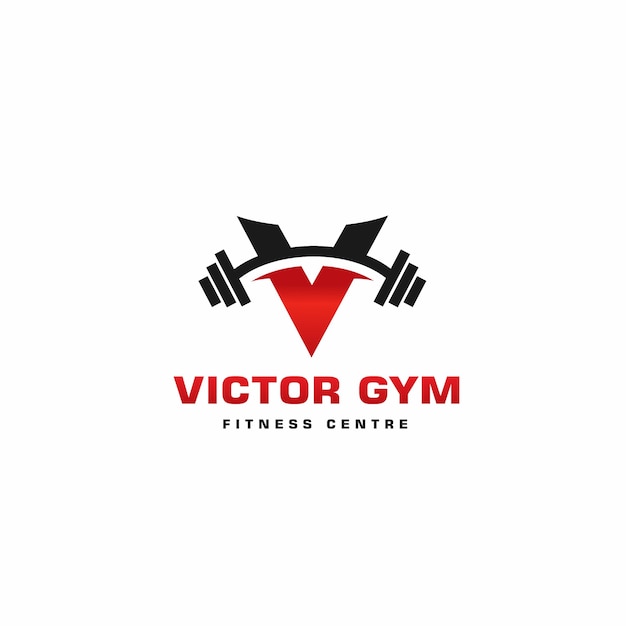 Elegant V Gym-logo, Fitness Logo ontwerpsjabloon