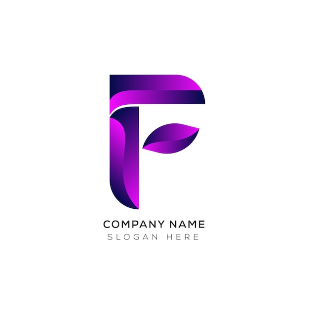 Elegant van abstract letter f-logo-ontwerp