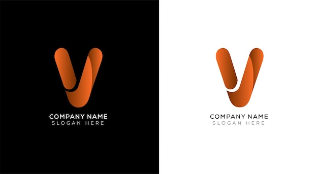 Elegant van abstract letter v logo-ontwerp