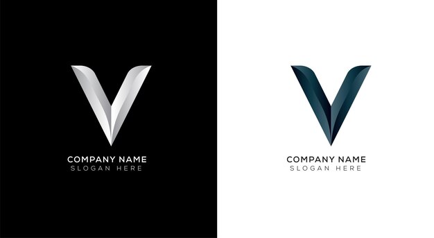 Elegant van abstract letter v logo-ontwerp