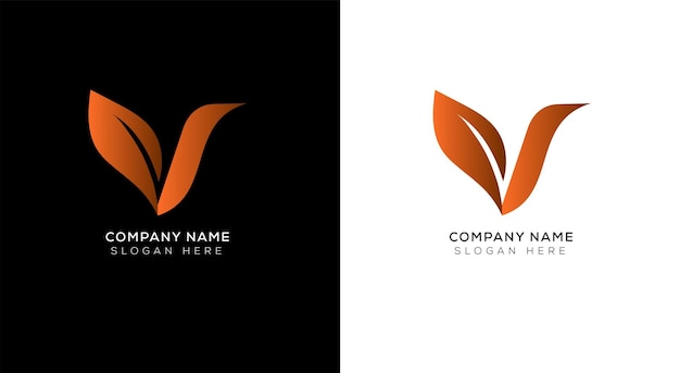 Elegant van abstract letter v logo-ontwerp
