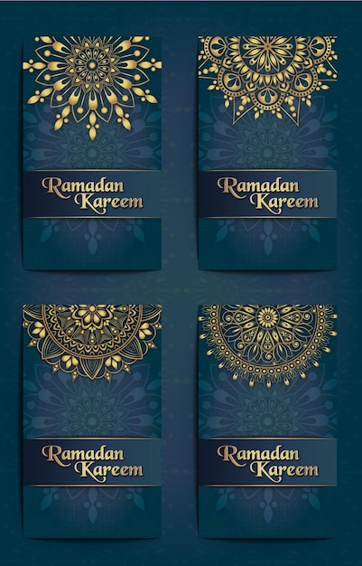 Elegant vector beautiful ramadan kareem seamless pattern mandala background bundle set