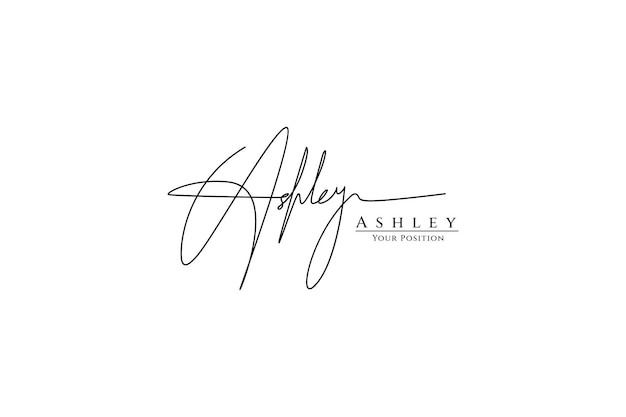 Elegant vector calligraphy or handwriting for the name Ashley