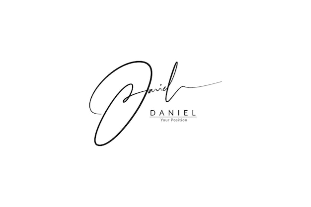 Elegant vector calligraphy or handwriting for the name Daniel