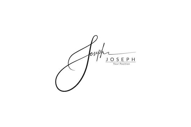 Elegant vector calligraphy or handwriting for the name Joseph