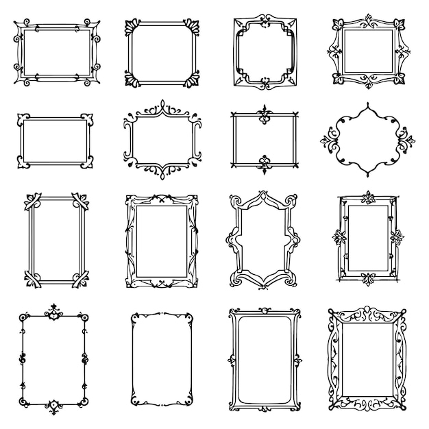 Elegant Vector of Decorative Rectangular Frames Rectangular calligraphic frames set vector