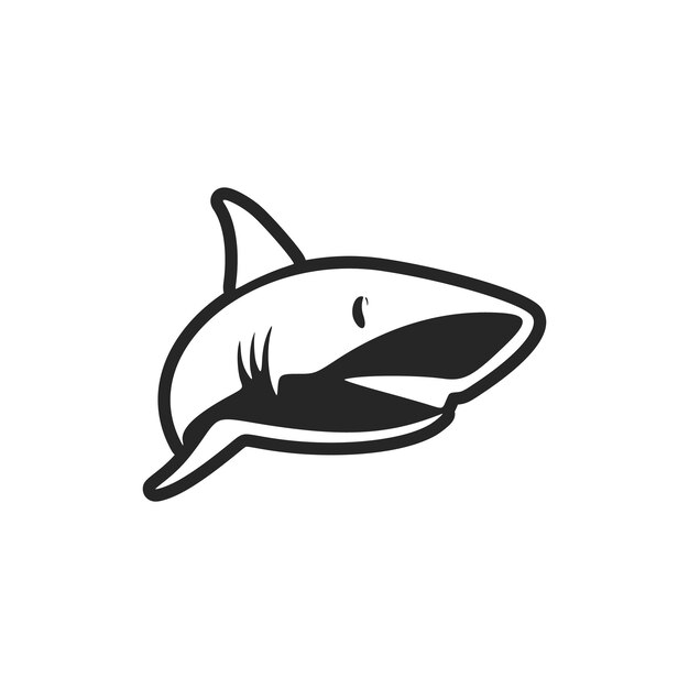 Elegant vector logo with black and white shark imagery perfect for your brand