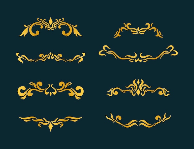 elegant vector ornamental vintage element set