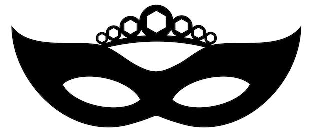 Elegant venetian mask Carnival symbol Black silhouette