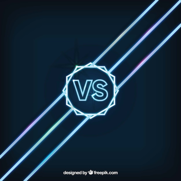 Vector elegant versus backgroud with neon lights