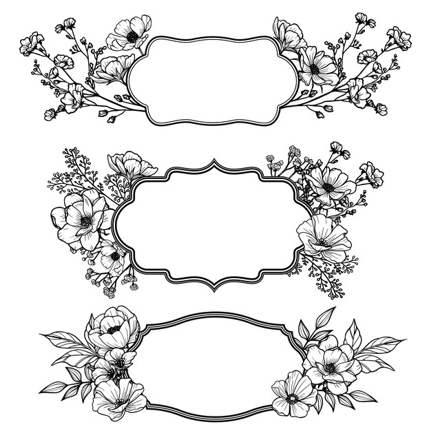 Elegant victorian labels with floral decorations