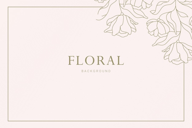 elegant vintage corner floral plant leaf hand drawn illustration banner background
