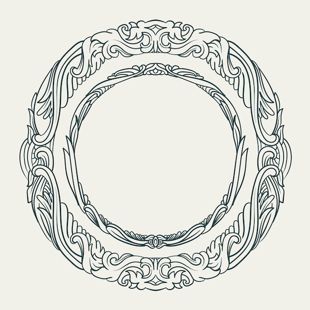 Elegant vintage frame in retro style Hand drawn illustration