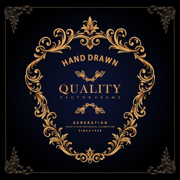 Elegant vintage frame with classic style vector illustrations for your work logo, mascot merchandise t-shirt, stickers and label designs, poster, greeting cards advertising business company or brands.