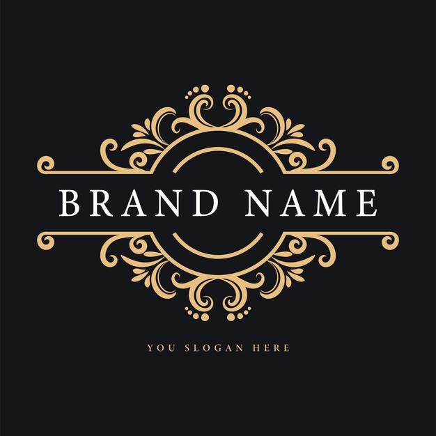 Elegant vintage logo decoratief scheidingsontwerp