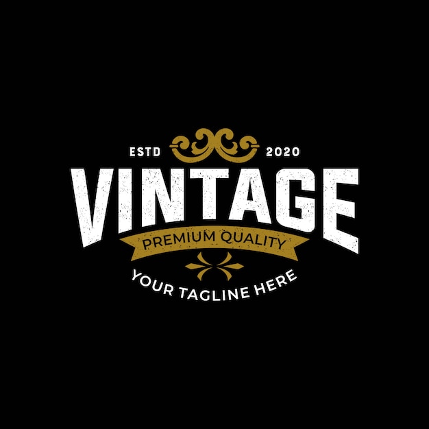 Elegant vintage premium quality vintage logo  template