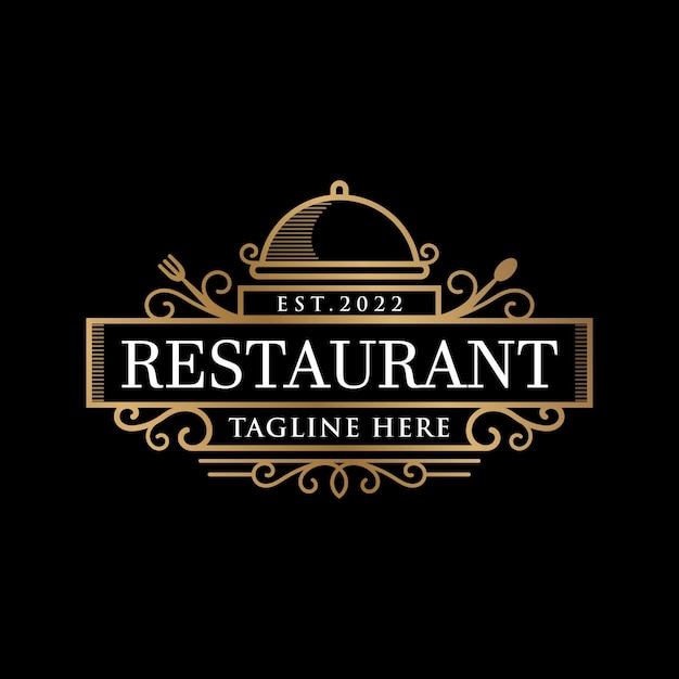 Elegant vintage restaurant logo and badge template