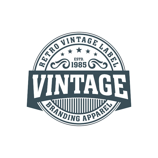 elegant vintage retro badge label emblem logo design inspiration