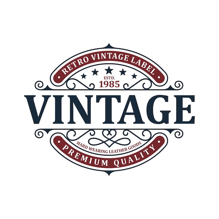 Vector elegant vintage retro badge label emblem logo ontwerp inspiratie