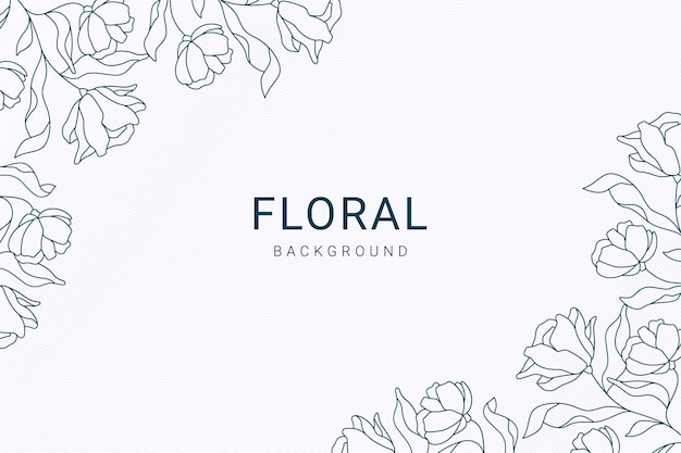 Elegante vintage simmetrico blu floreale foglia pianta disegnata a mano illustrazione banner background