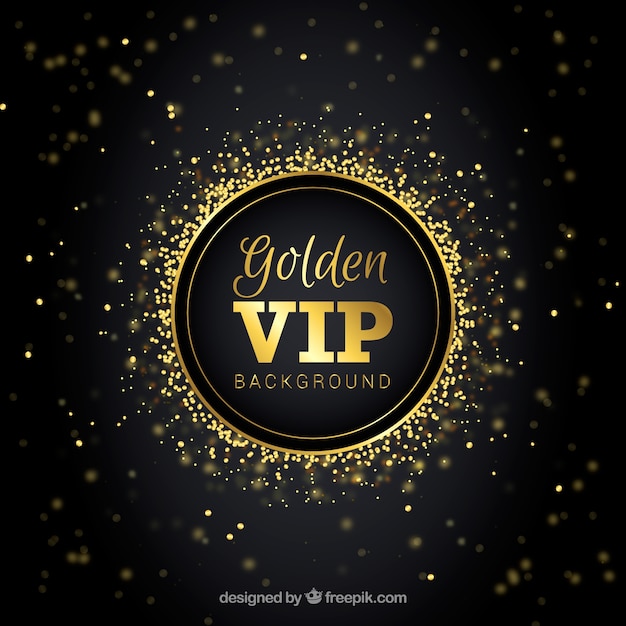 Vector elegant vip background with golden bokeh effect